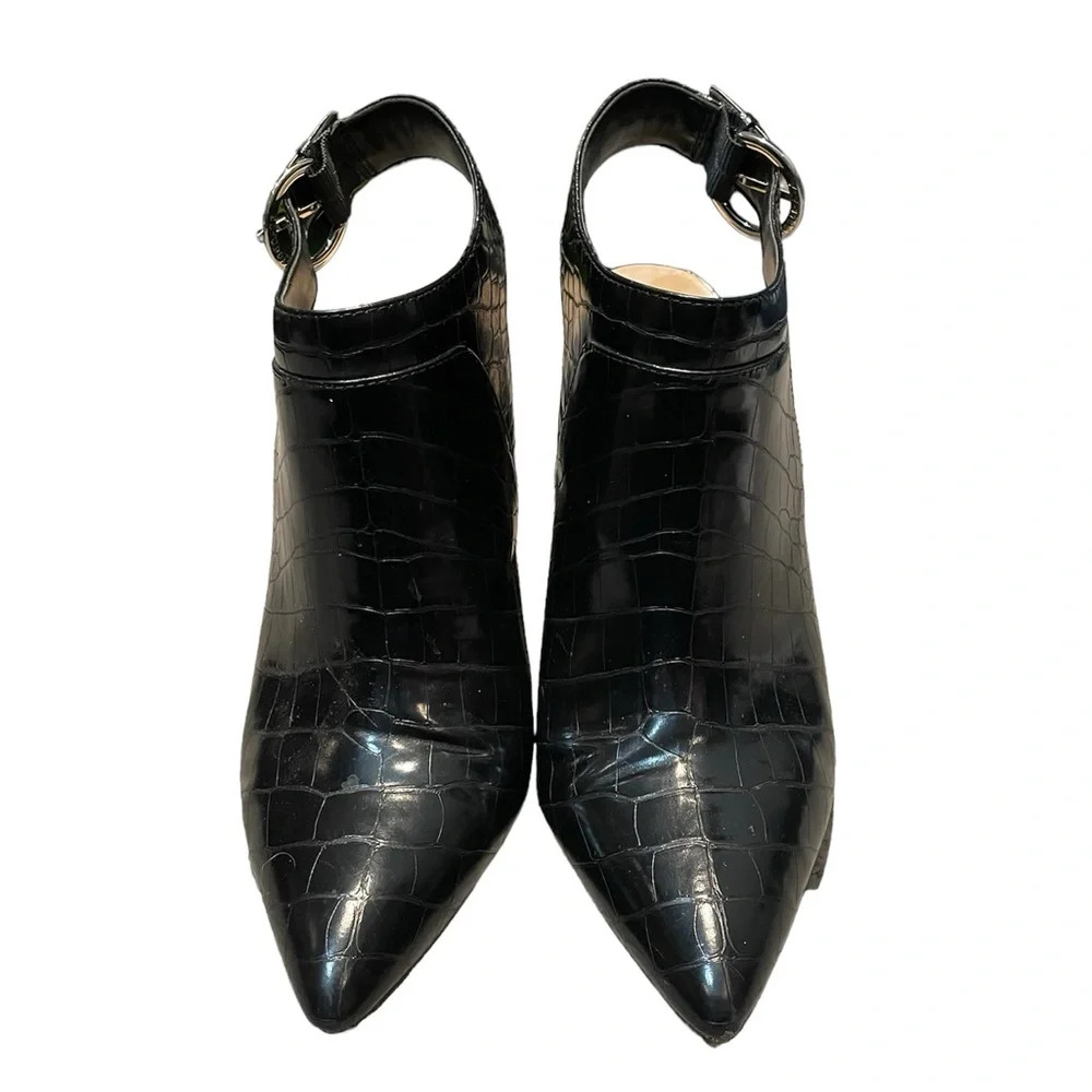 Aldo Heels Alligator Print Black Size 9 - Picture 2 of 5